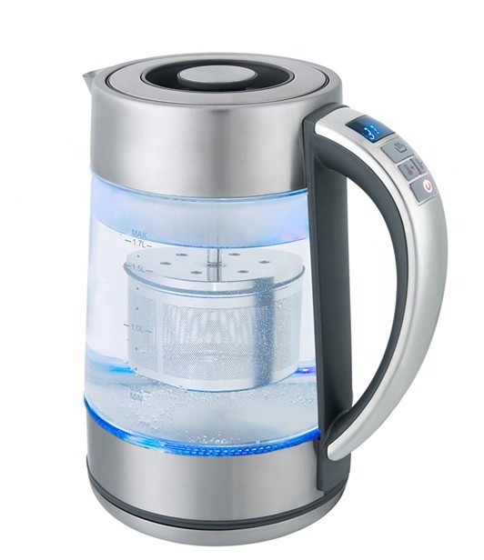 Digitaler Glas-Wasserkocher mit Temperatureinstellung Transparent