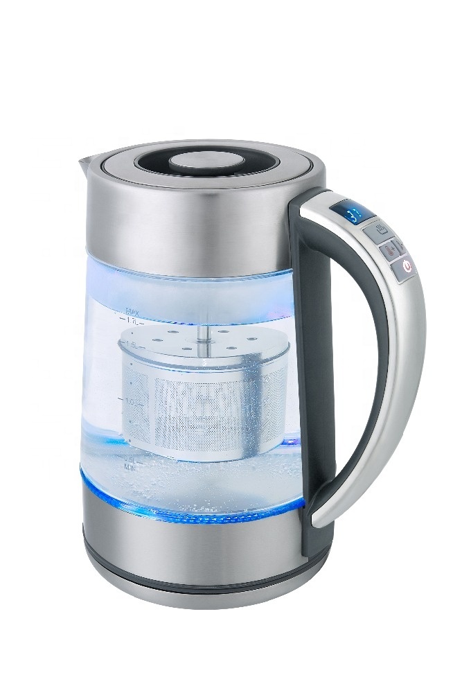 Digitaler Glas-Wasserkocher mit Temperatureinstellung Transparent - Vue 2