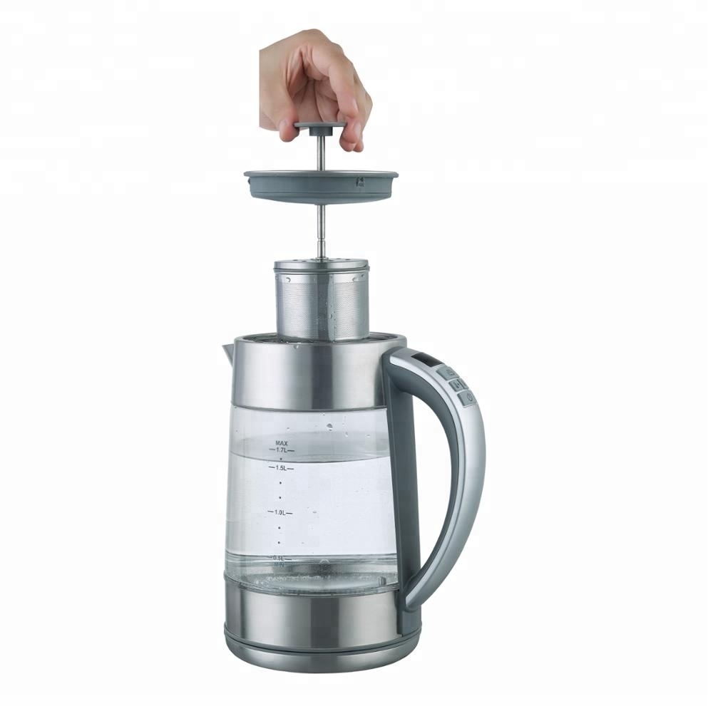 Digitaler Glas-Wasserkocher mit Temperatureinstellung Transparent - Vue 4