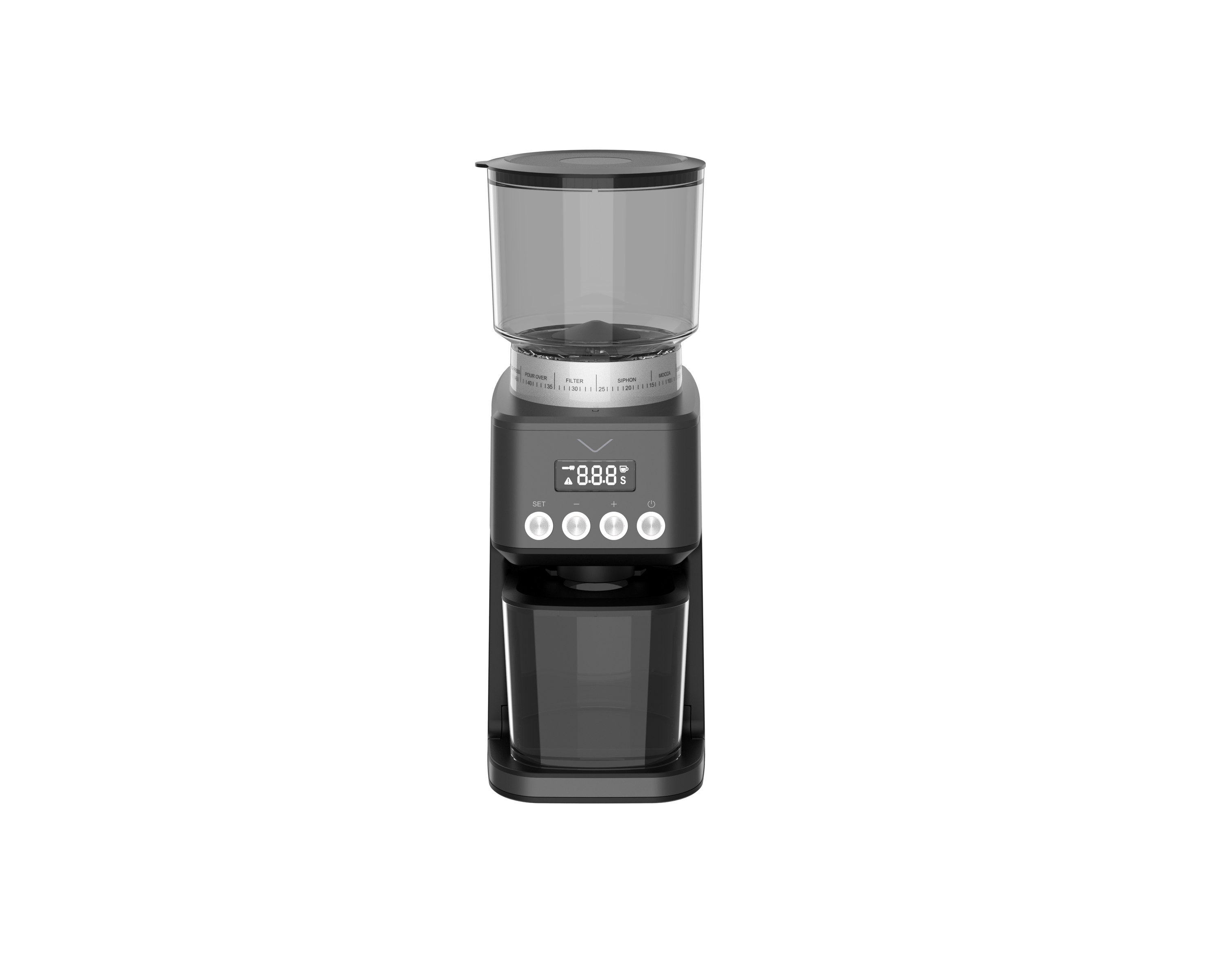 Professionelle Elektrische Kaffeemühle Kegelmahlwerk Edelstahl - Vue 2