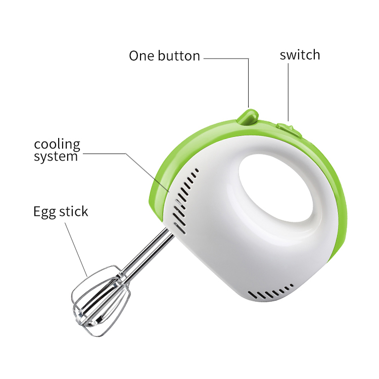 Elektrischer Handmixer 5 Geschwindigkeitsstufen Weiß - Vue 2