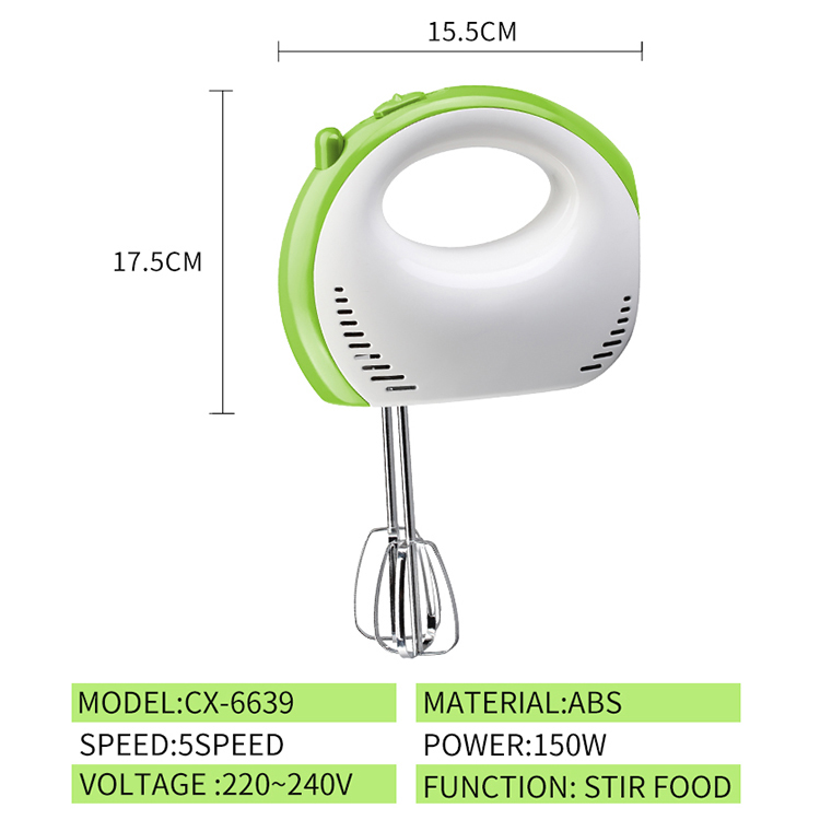 Elektrischer Handmixer 5 Geschwindigkeitsstufen Weiß - Vue 3